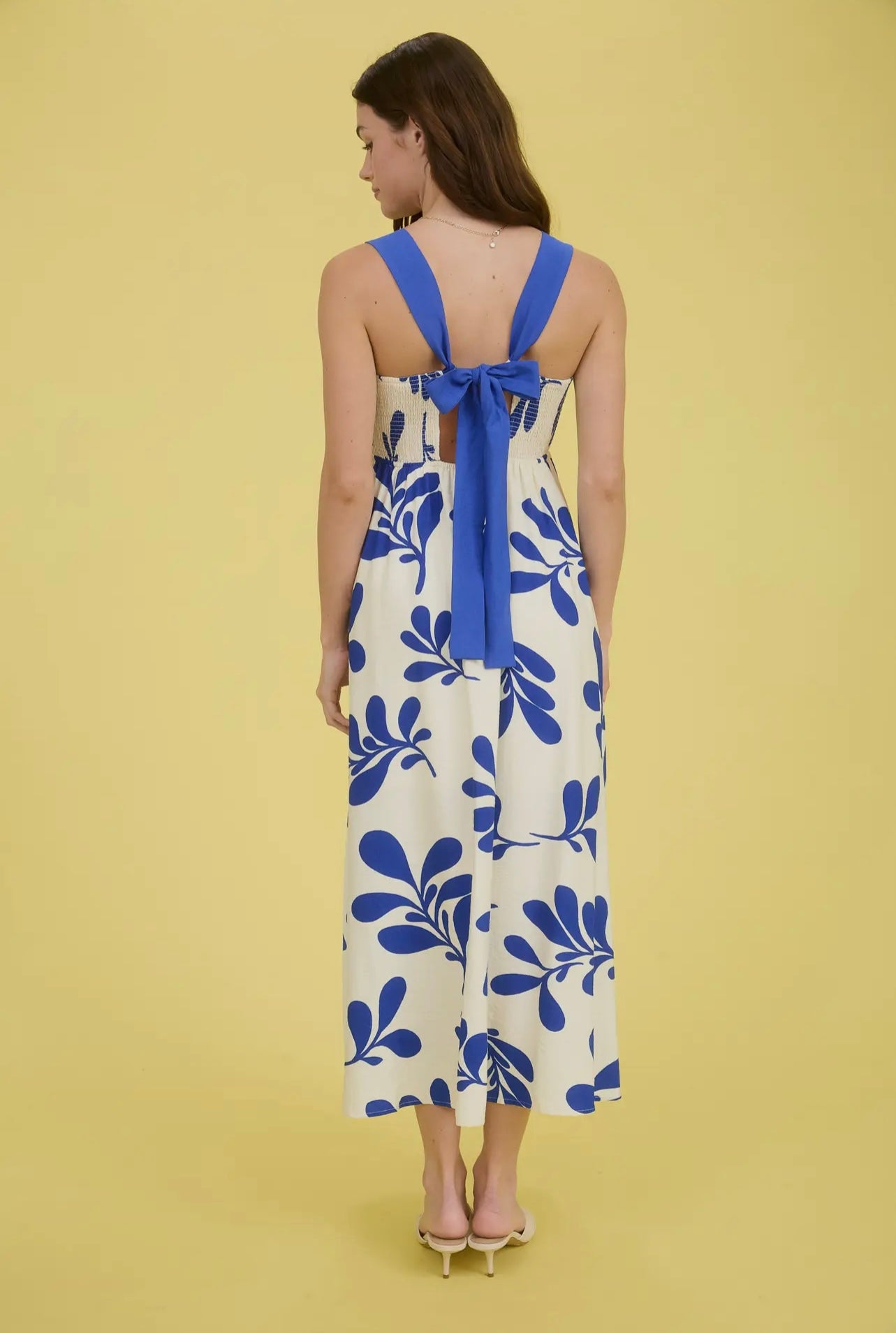 Molly Leaf Print Midi Dress
