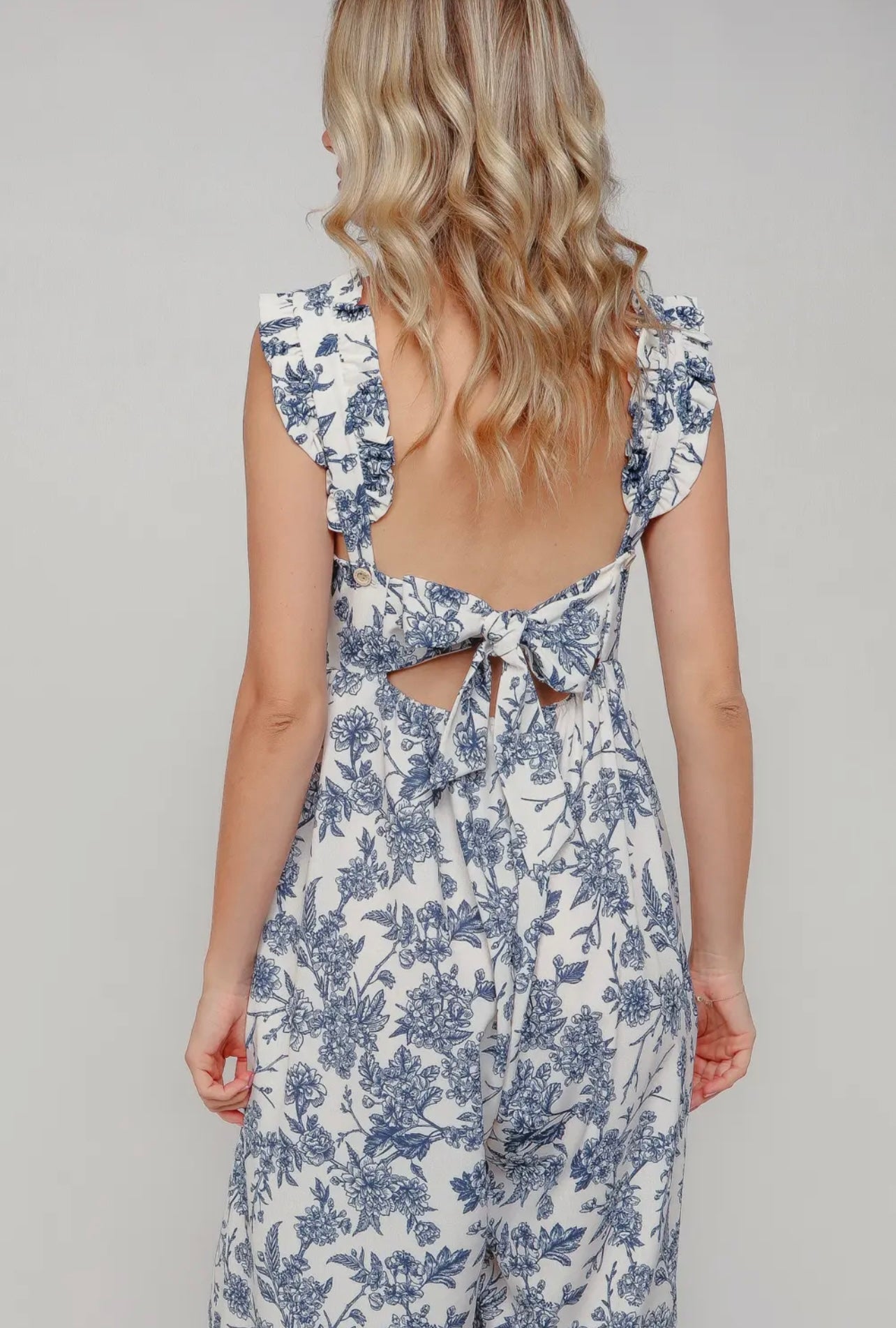 Charlotte Floral Back Bow Jumpsuit
