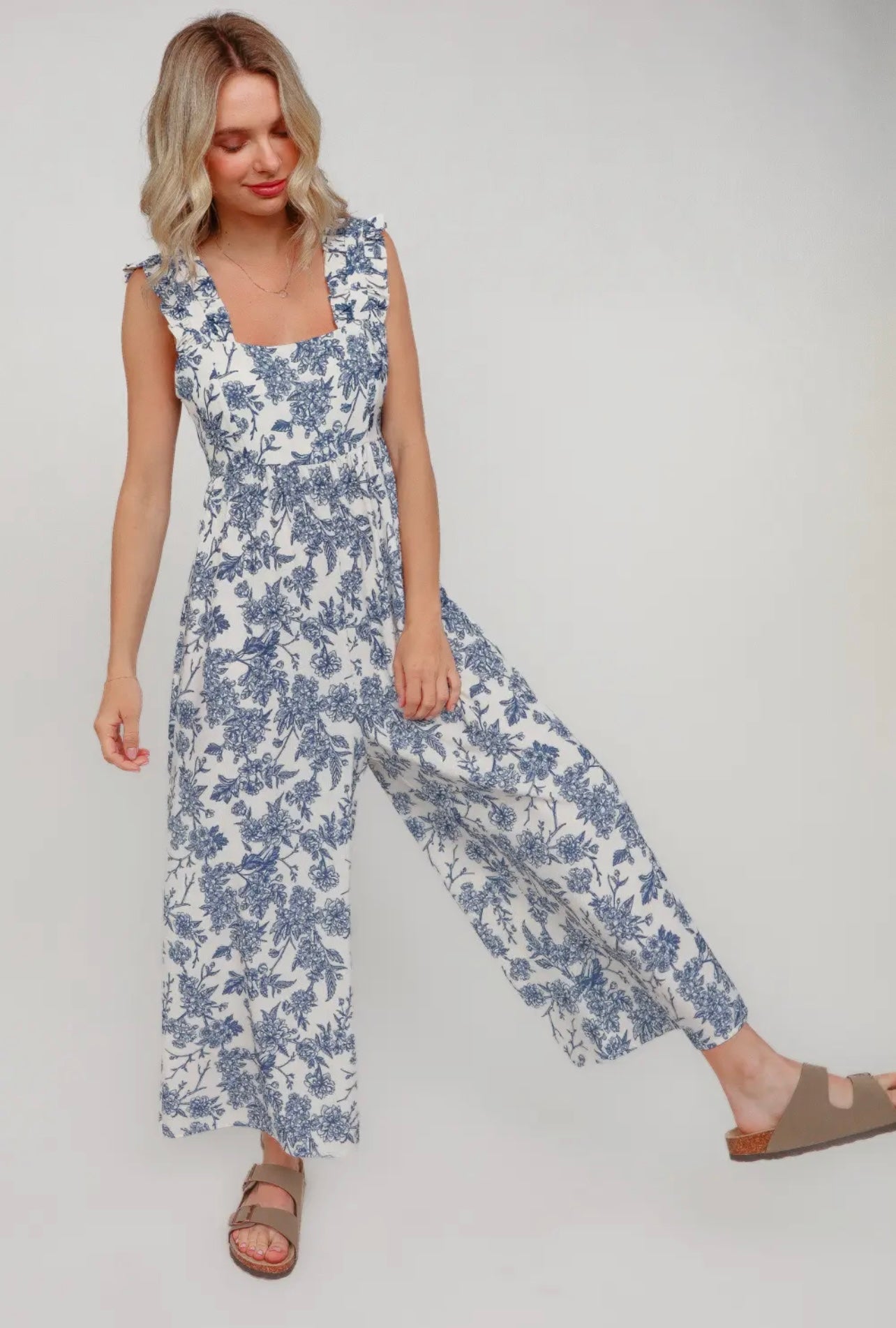 Charlotte Floral Back Bow Jumpsuit