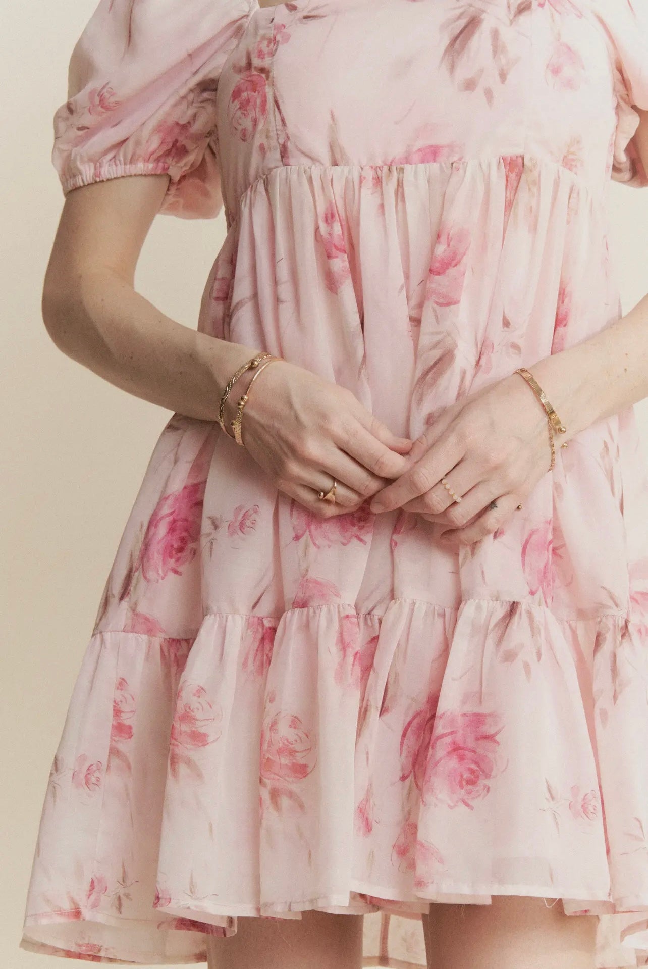 Dani Floral Balloon Sleeved Mini Dress