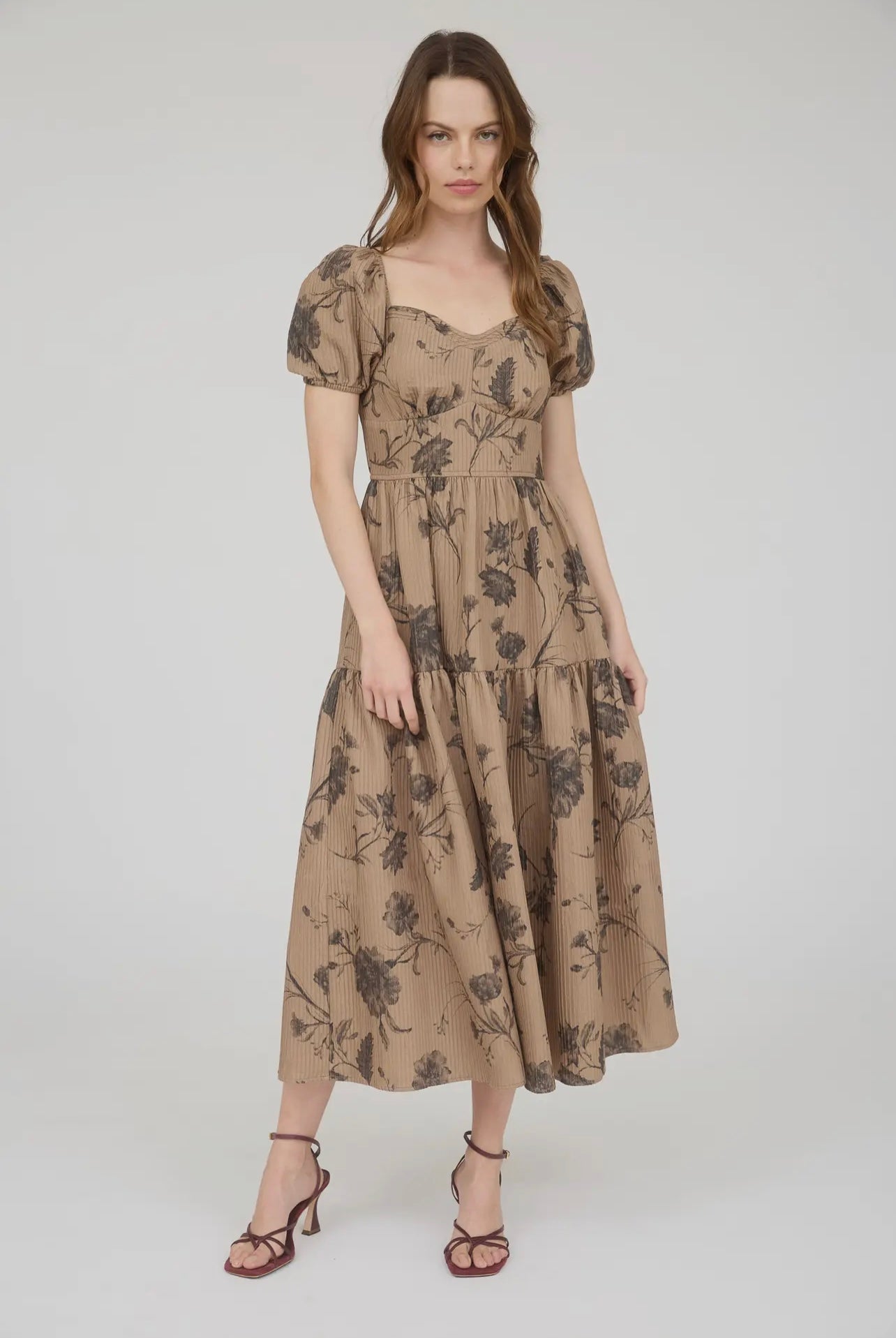 Athena Sweetheart Neckline Midi Dresss