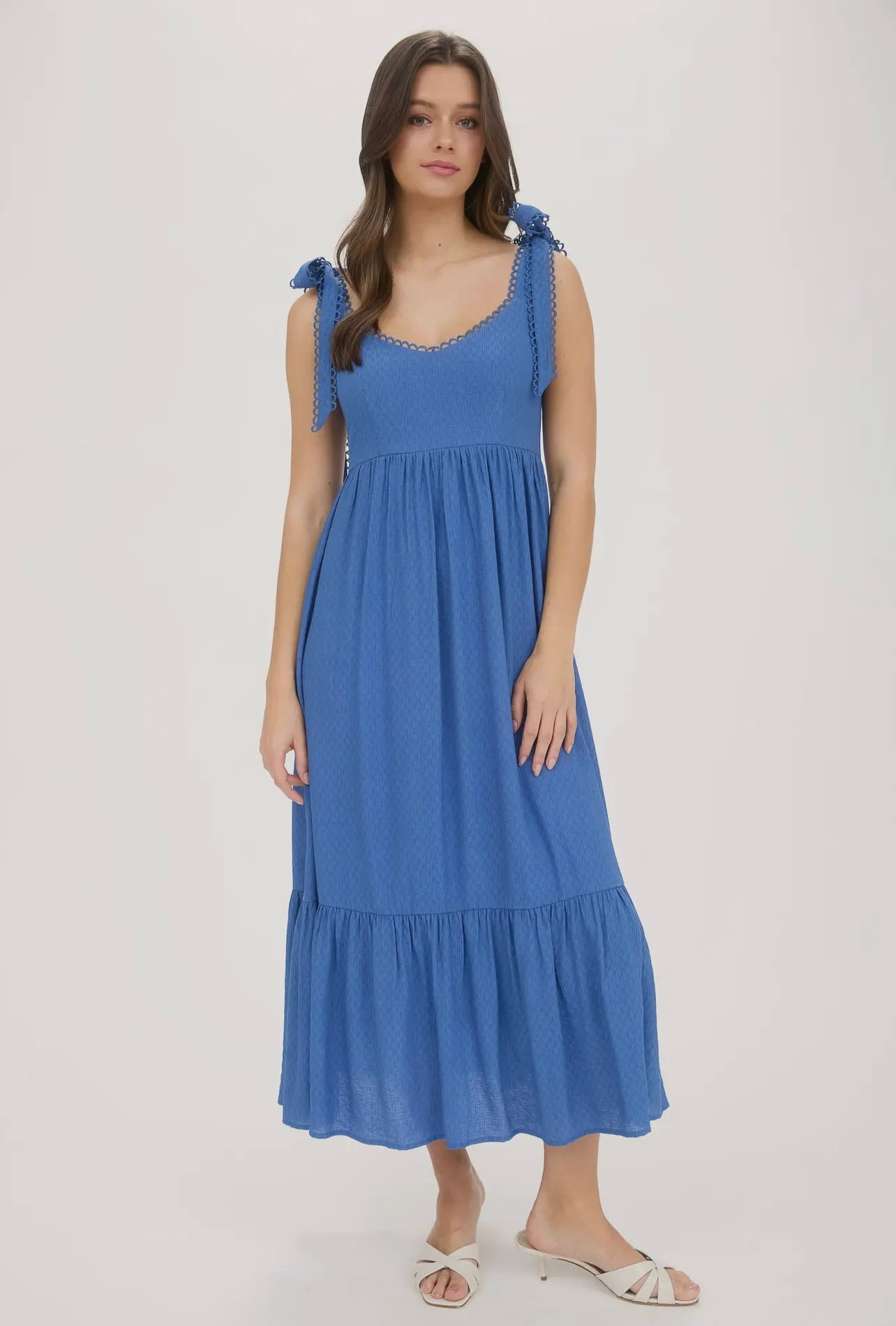 Sophie Scallop Eyelet Midi Dress