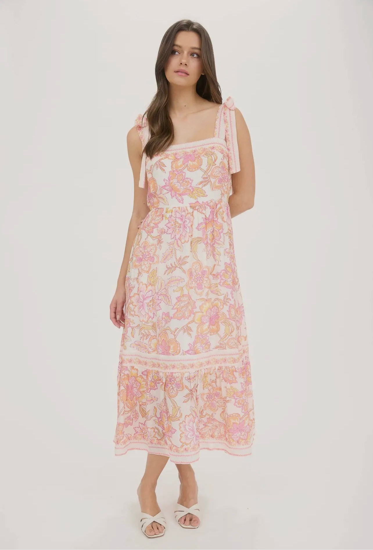 Addyson Floral Trim Midi Dress