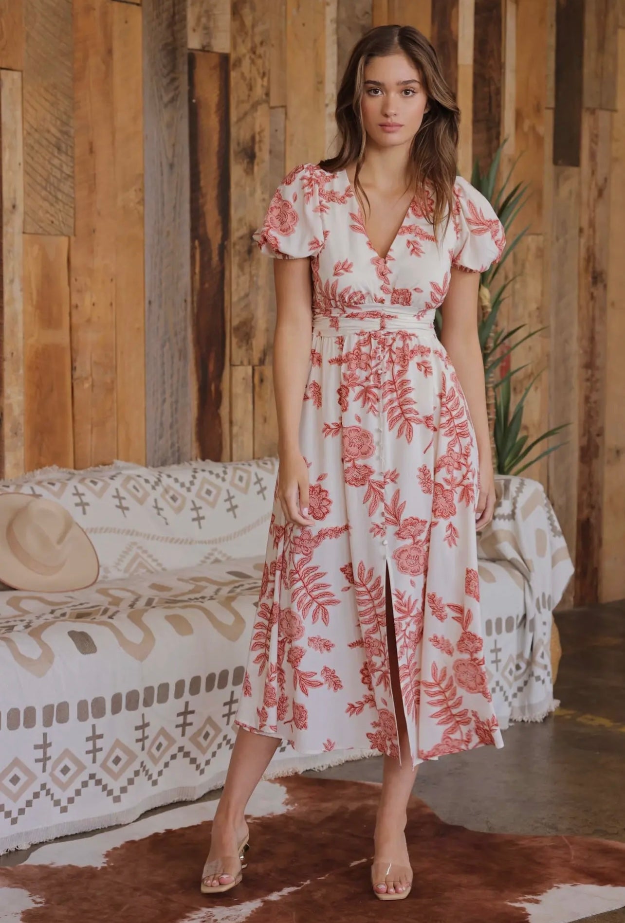 Daniella Floral V-Neck Dress