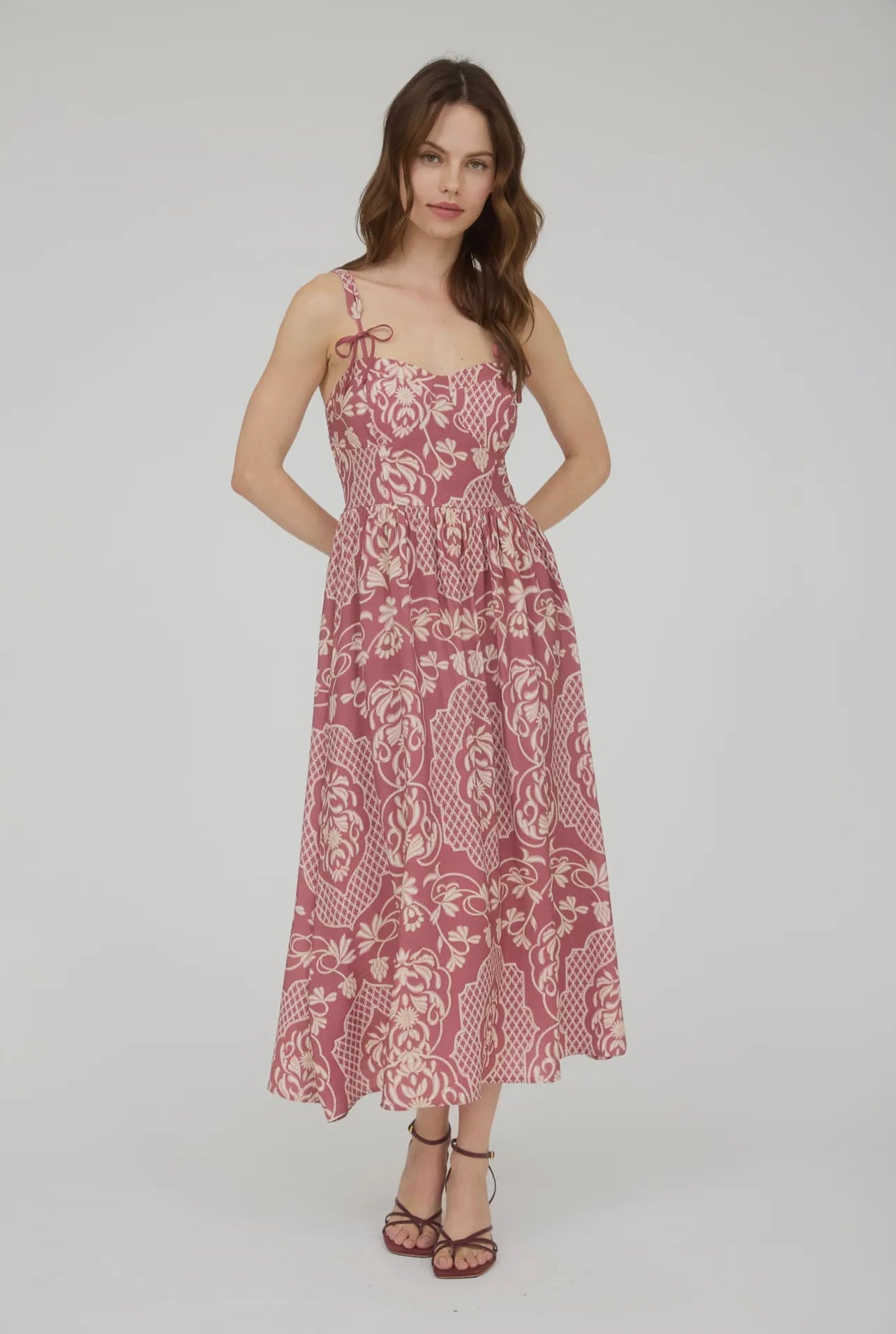 Olivia Bow Strap Midi Dress