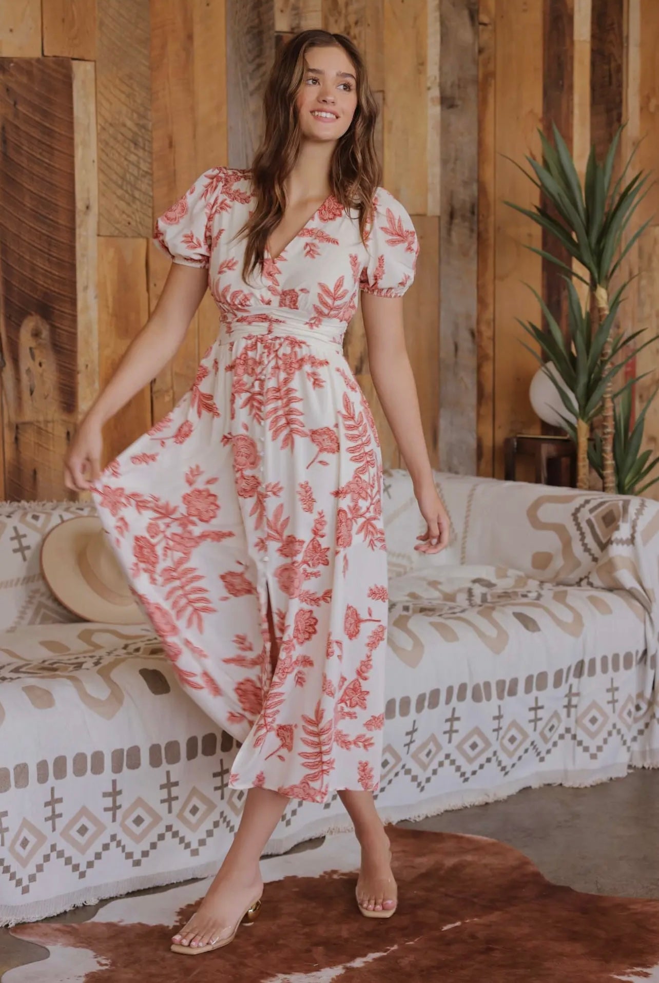 Daniella Floral V-Neck Dress