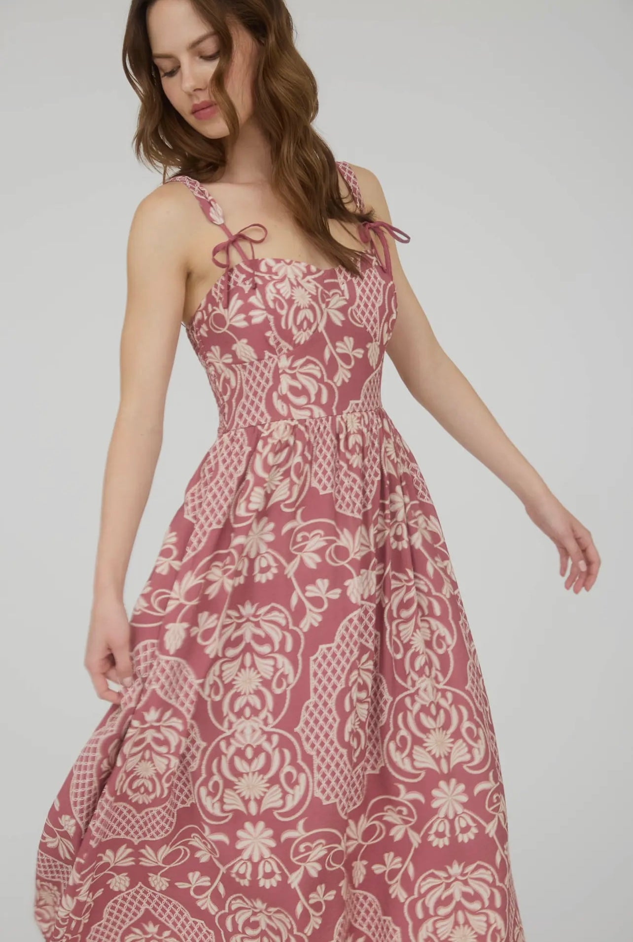 Olivia Bow Strap Midi Dress