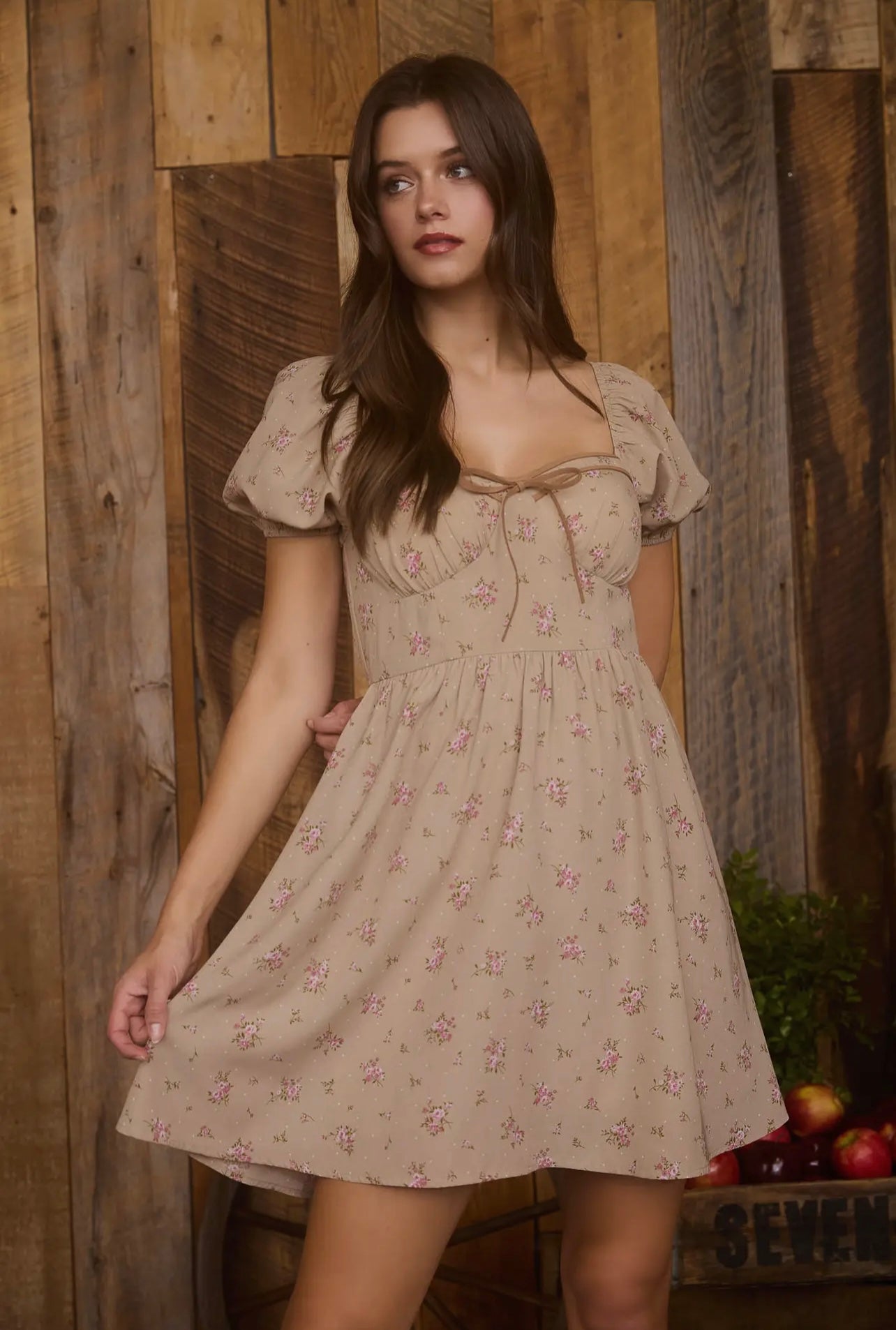 Genevieve Floral Sweetheart Mini Dress