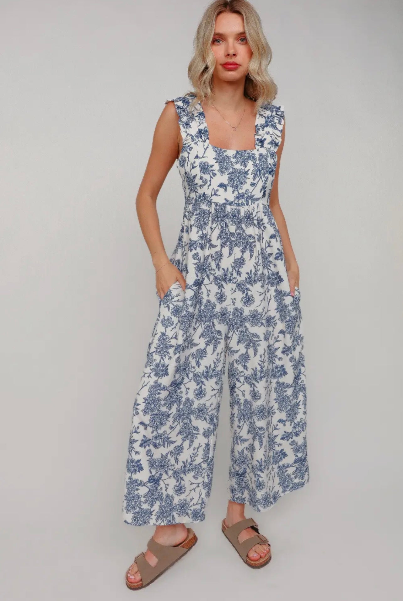 Charlotte Floral Back Bow Jumpsuit