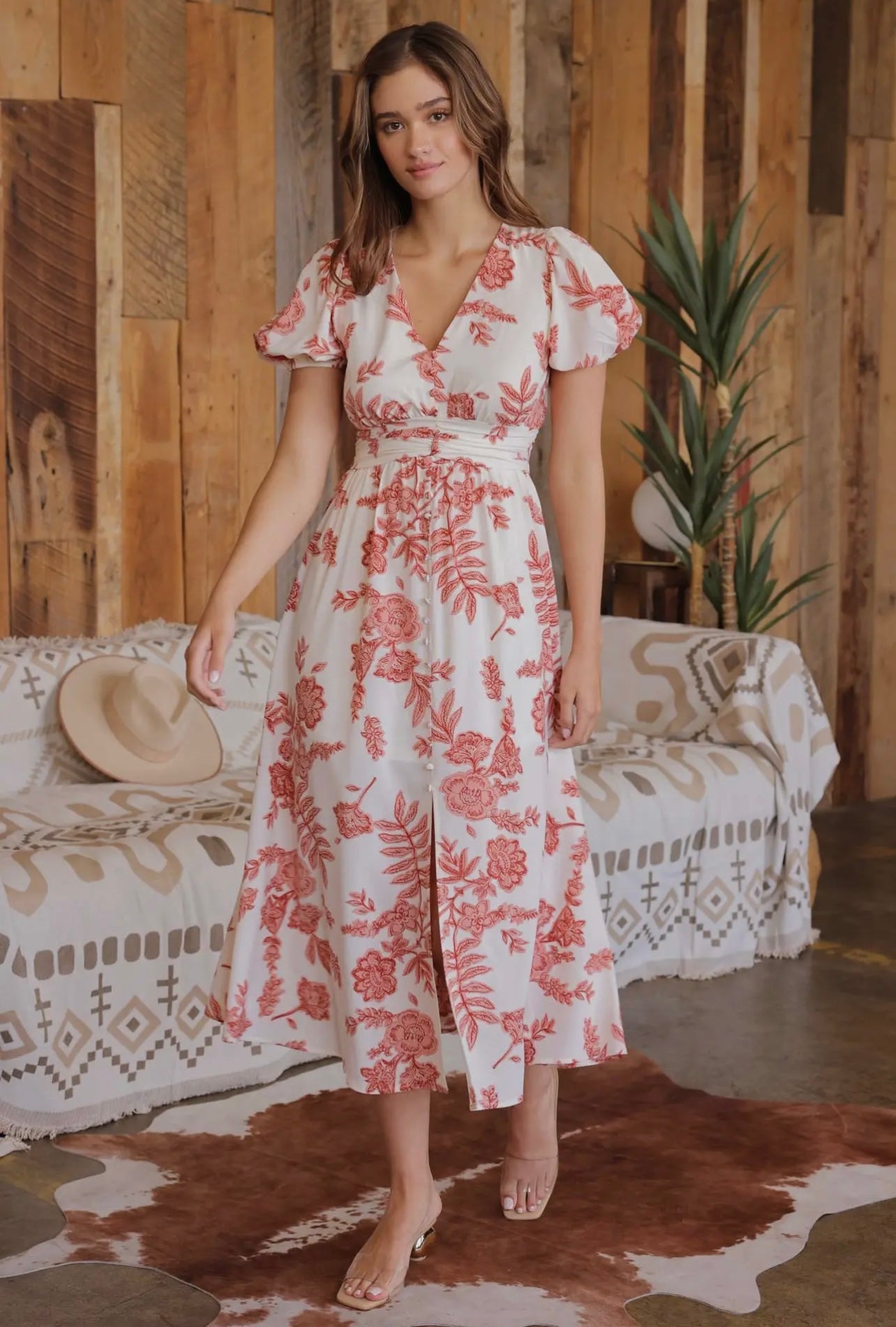 Daniella Floral V-Neck Dress