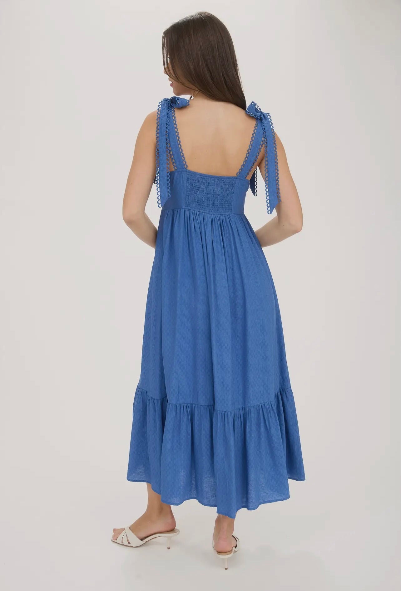 Sophie Scallop Eyelet Midi Dress