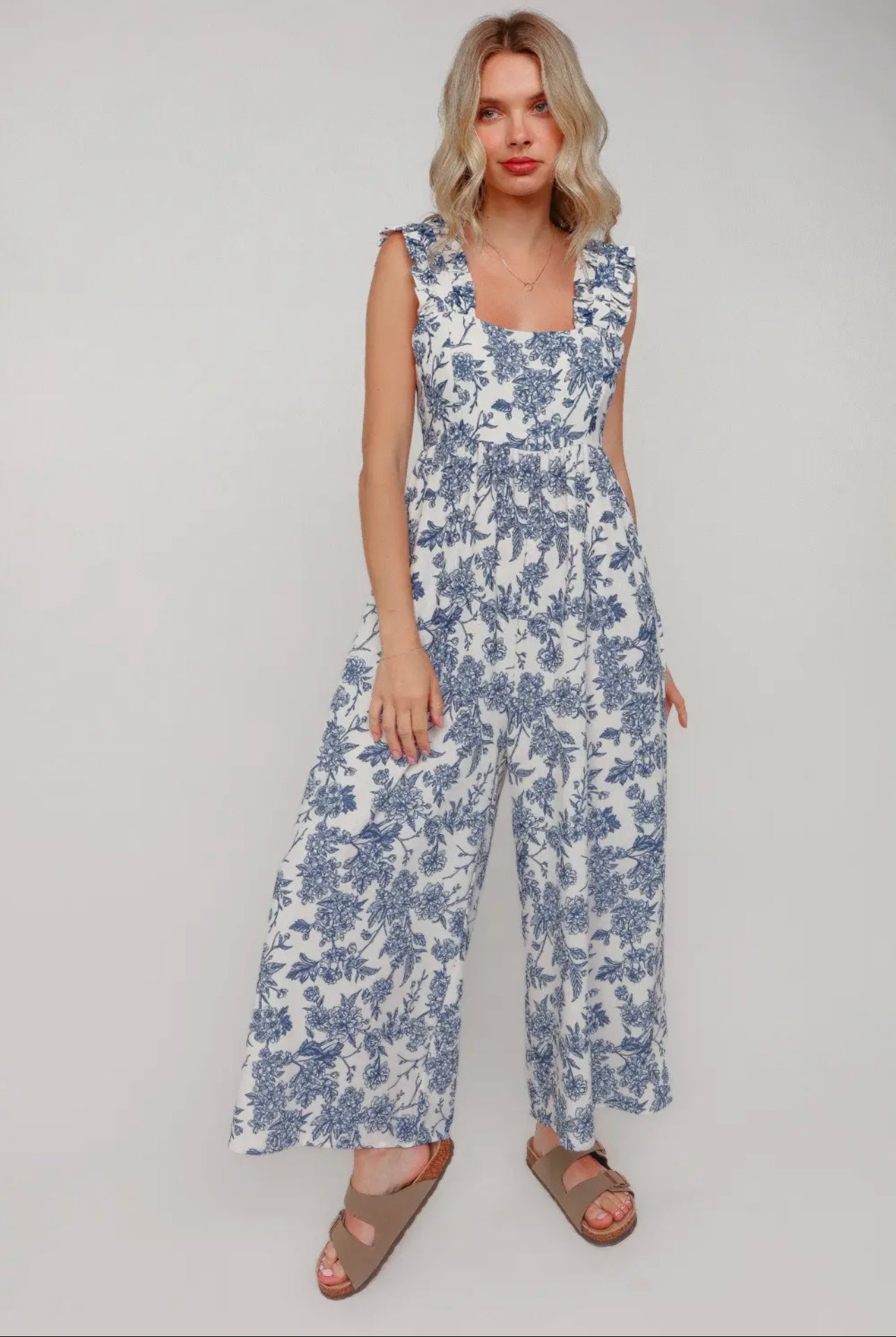 Charlotte Floral Back Bow Jumpsuit