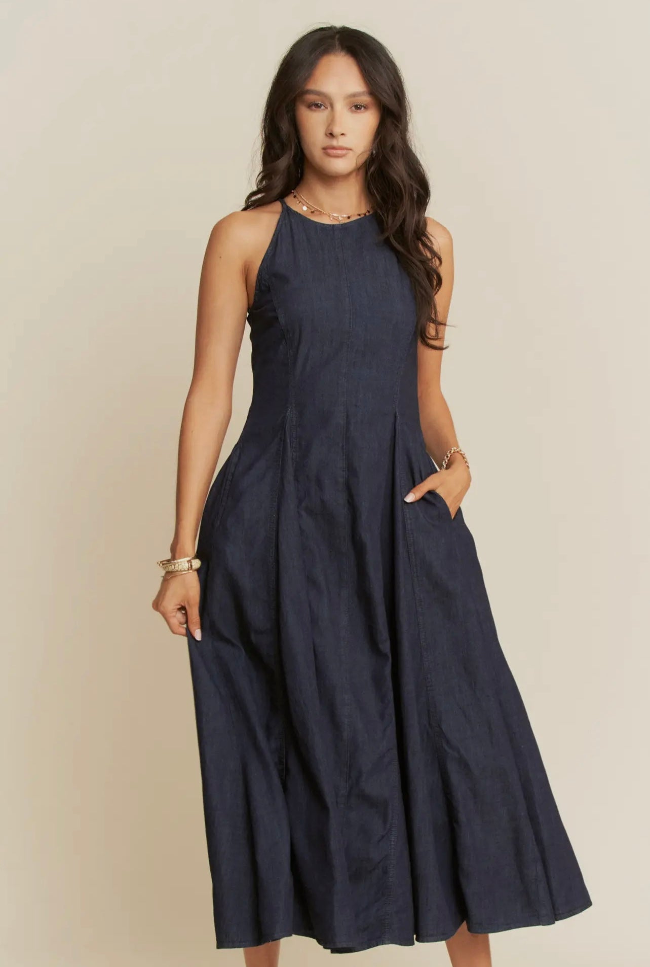 Helena Sleeveless Flare Maxi Dress