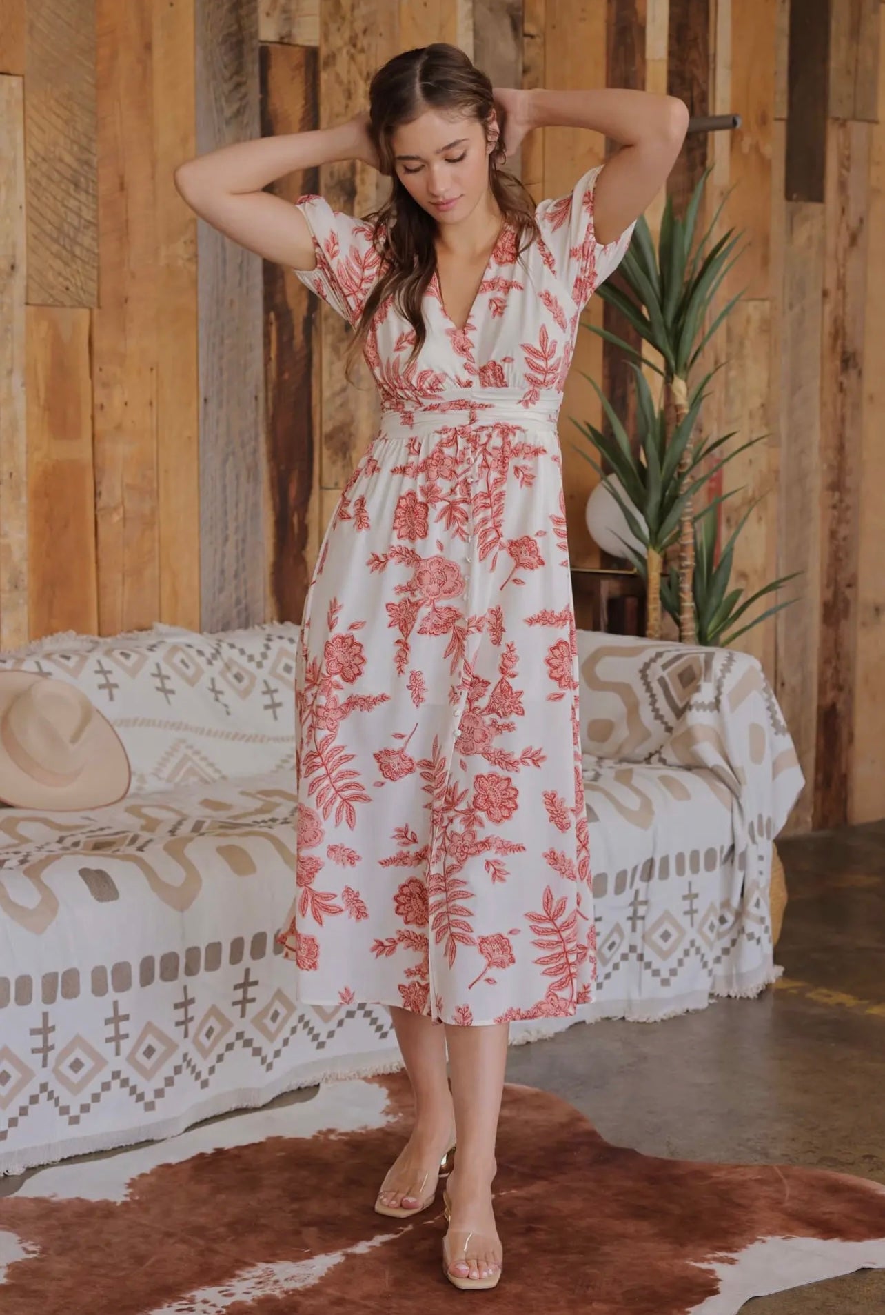 Daniella Floral V-Neck Dress