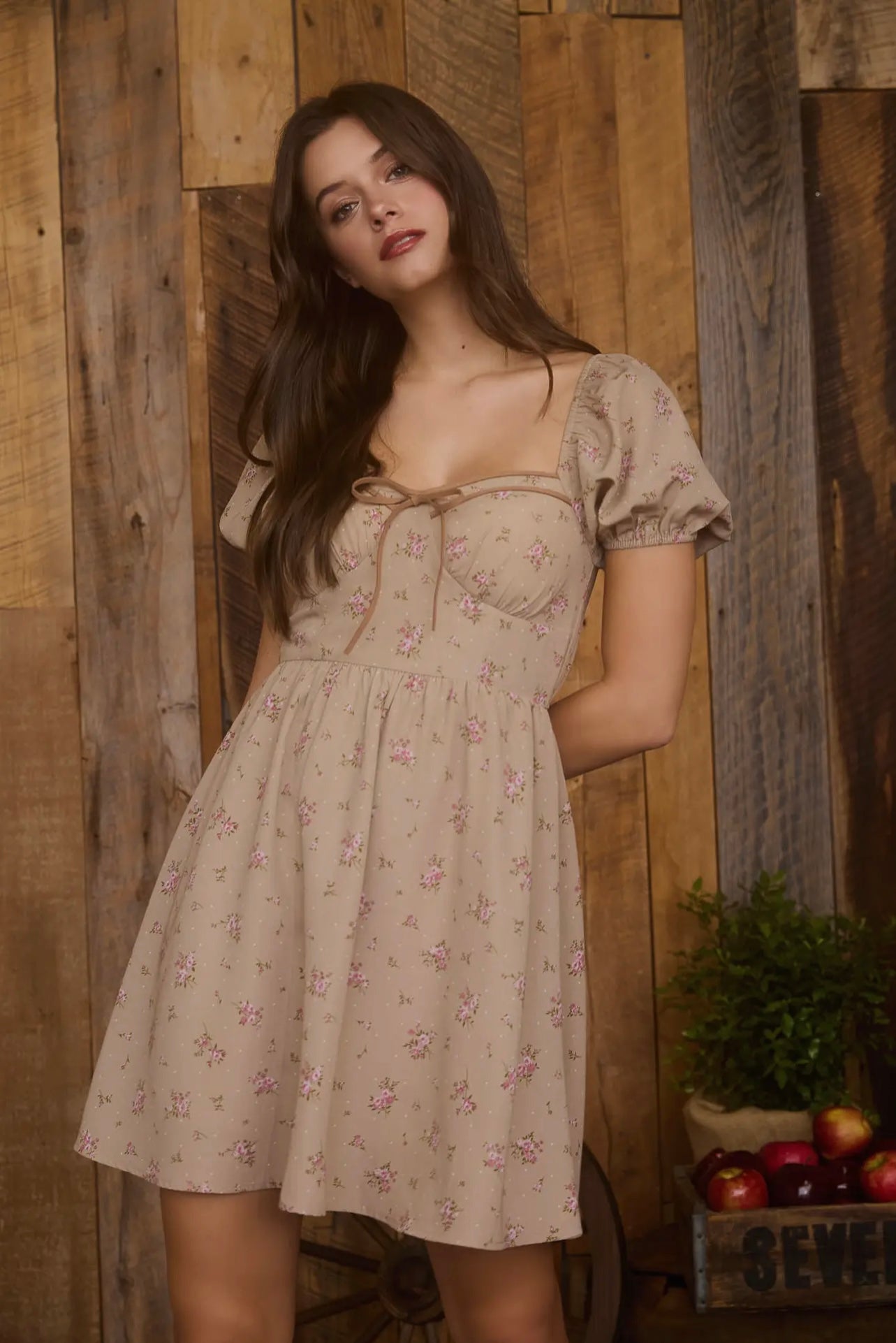 Genevieve Floral Sweetheart Mini Dress