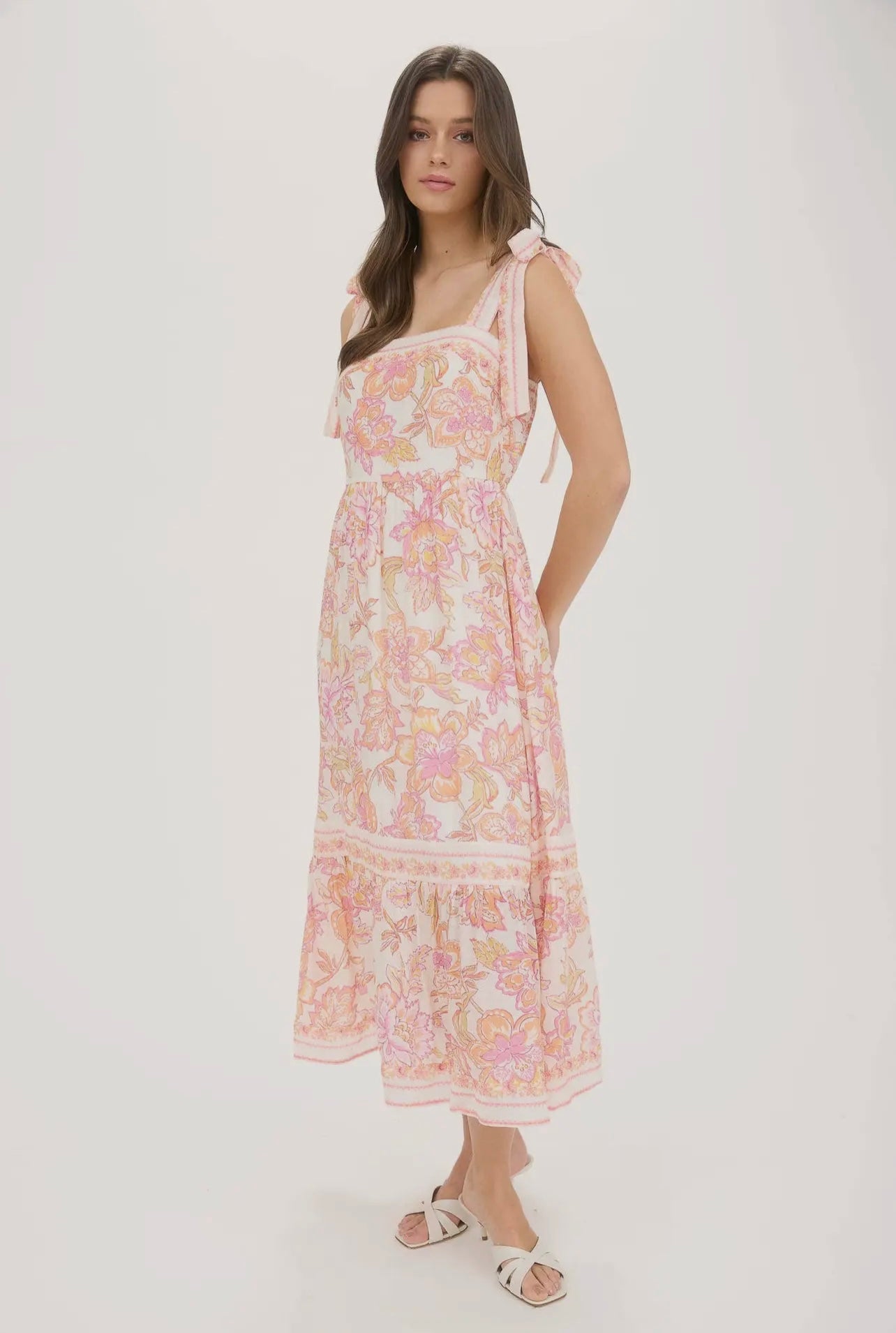 Addyson Floral Trim Midi Dress
