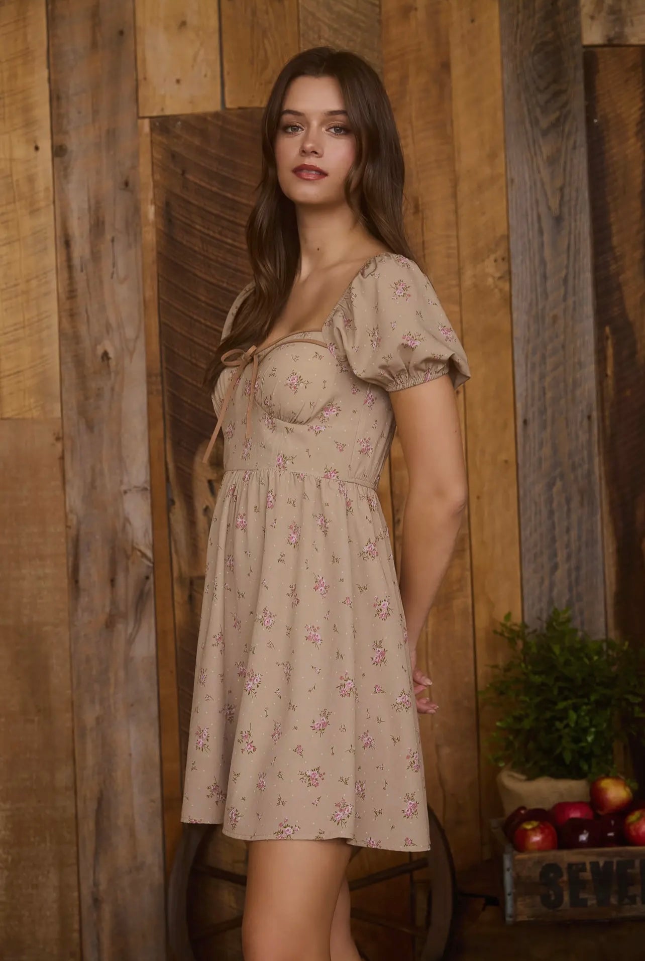 Genevieve Floral Sweetheart Mini Dress