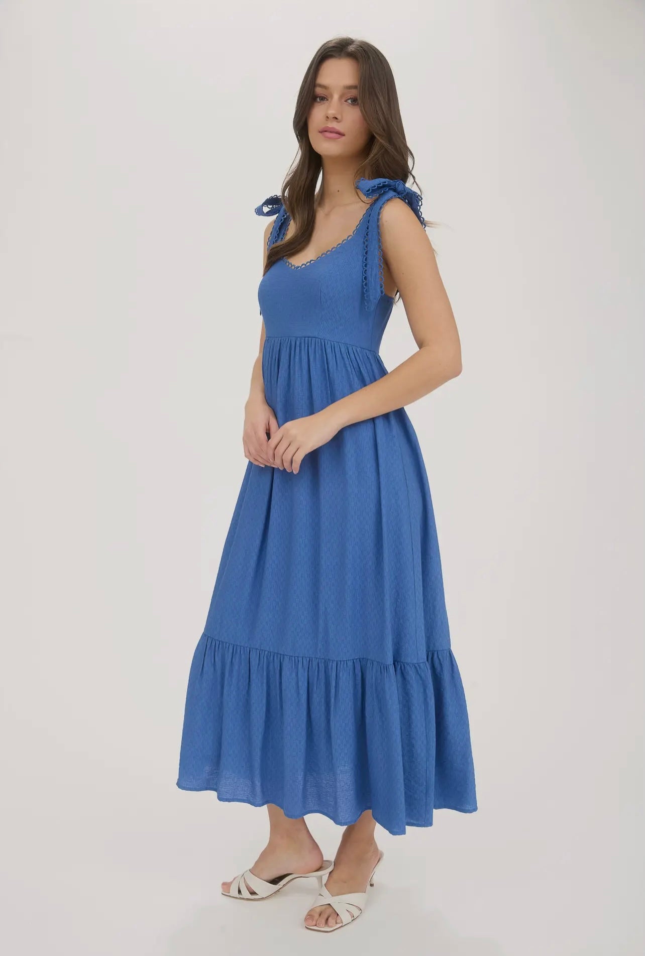 Sophie Scallop Eyelet Midi Dress