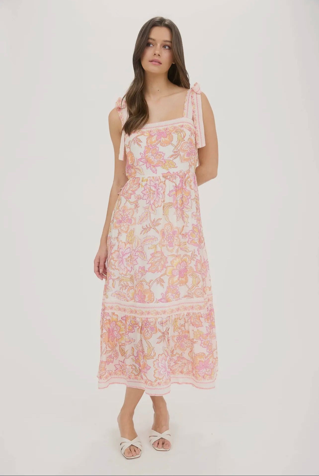 Addyson Floral Trim Midi Dress