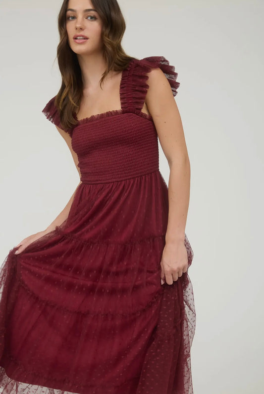 Juliette Chiffon Smocked Midi Dress