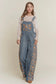 Emma Floral Denim Overalls