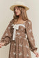 Autumn Embroidered Bow Maxi Dress
