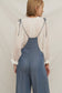 Sara Tie Shoulder Denim Romper