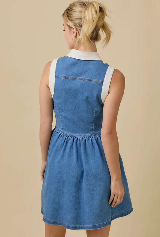 Ruby Denim Collar Mini Dress