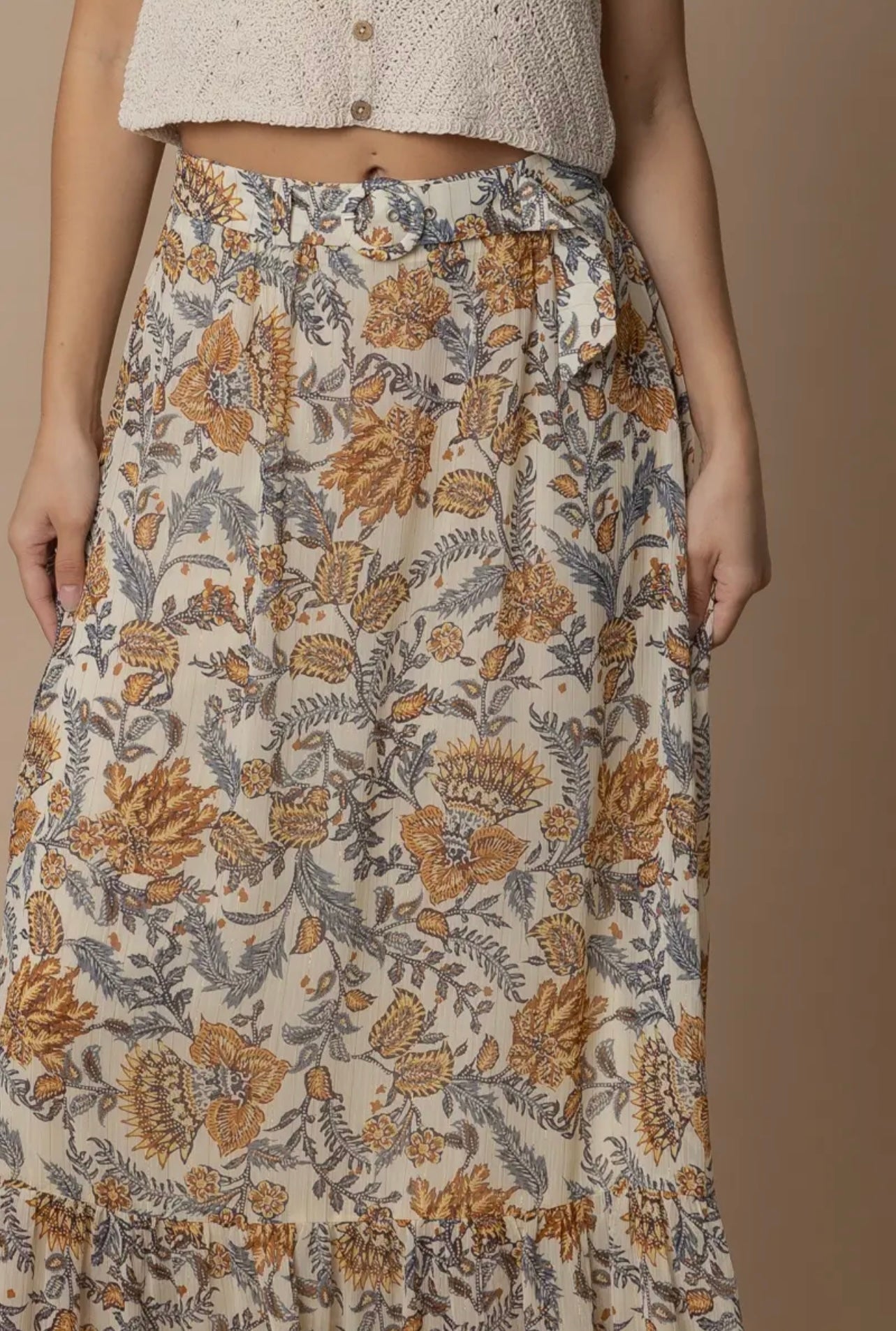 Paisley Print Maxi Skirt