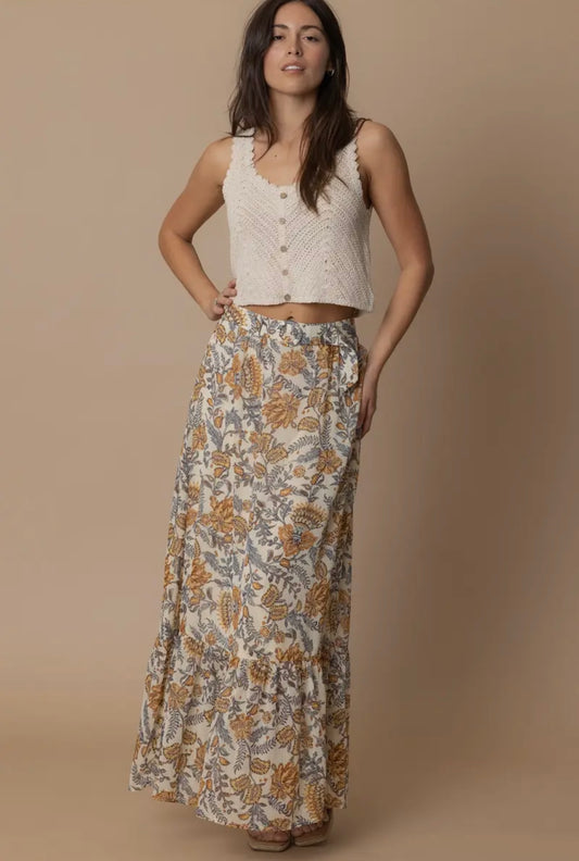 Paisley Print Maxi Skirt