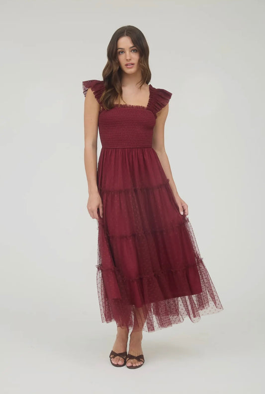 Juliette Chiffon Smocked Midi Dress