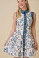Taylor Vintage Horse Toile Print Denim Mini Dress