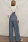 Sara Tie Shoulder Denim Romper