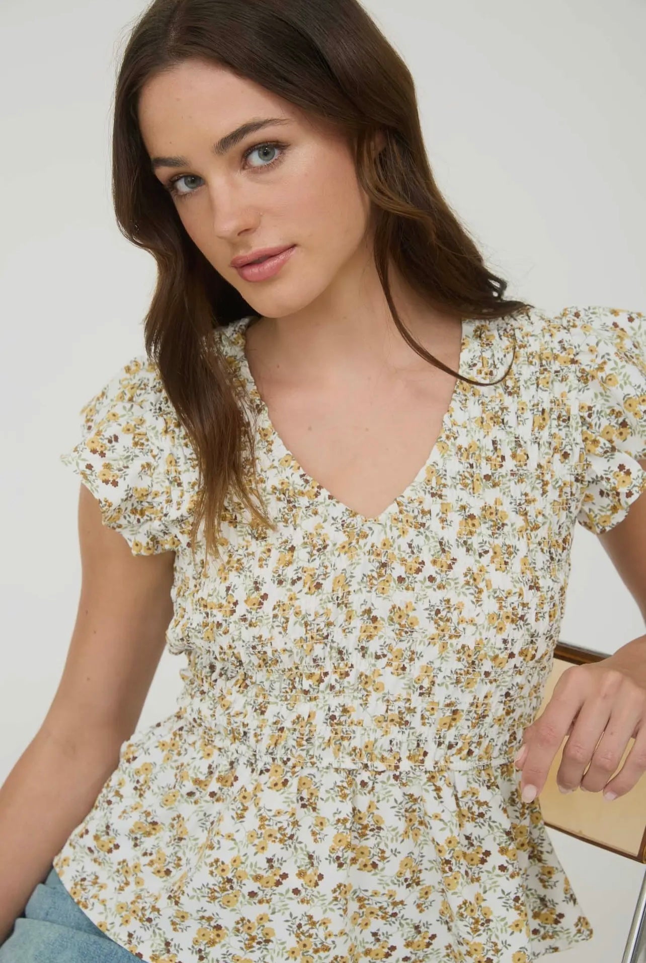 Camila Floral Smocked Top