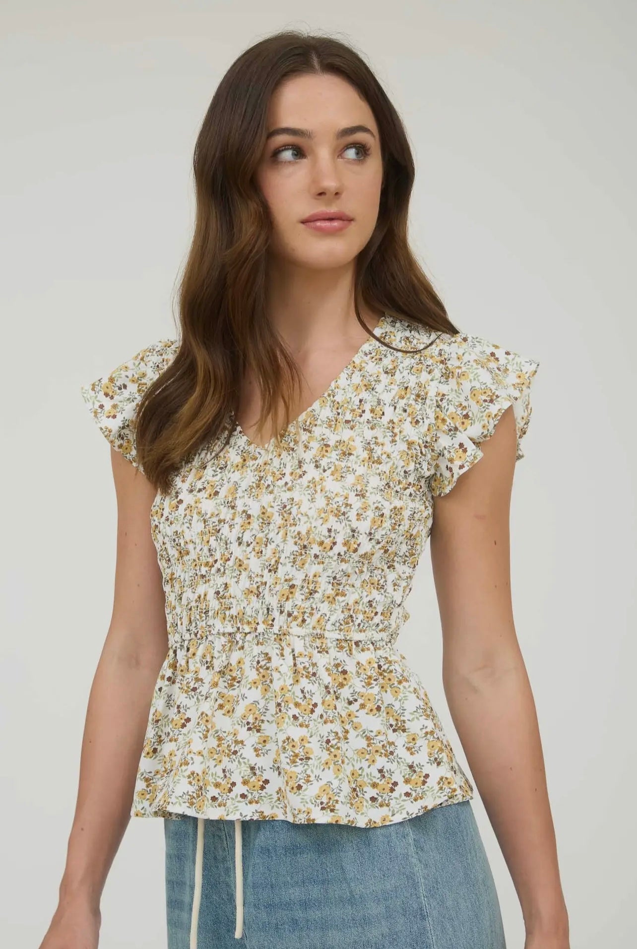Camila Floral Smocked Top
