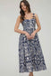 Olivia Bow Strap Midi Dress (Navy)