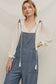 Sara Tie Shoulder Denim Romper
