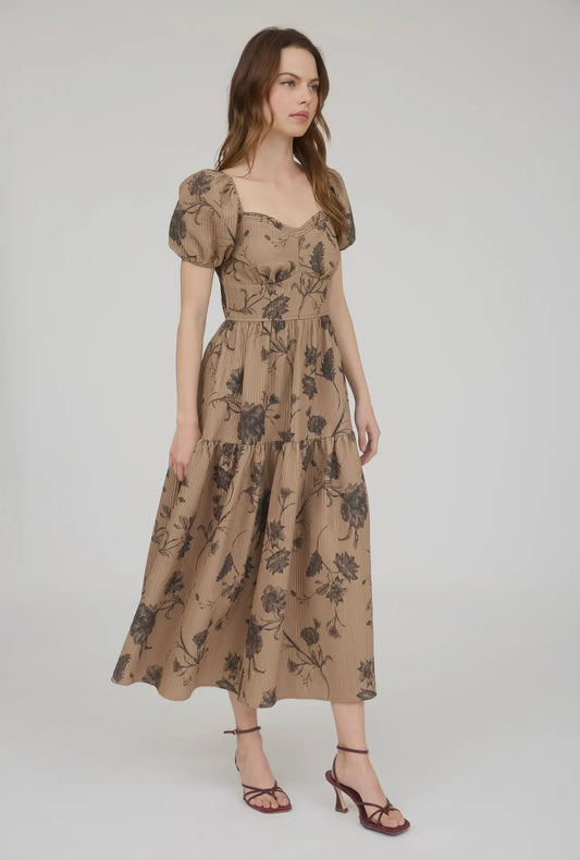 Athena Sweetheart Neckline Midi Dresss
