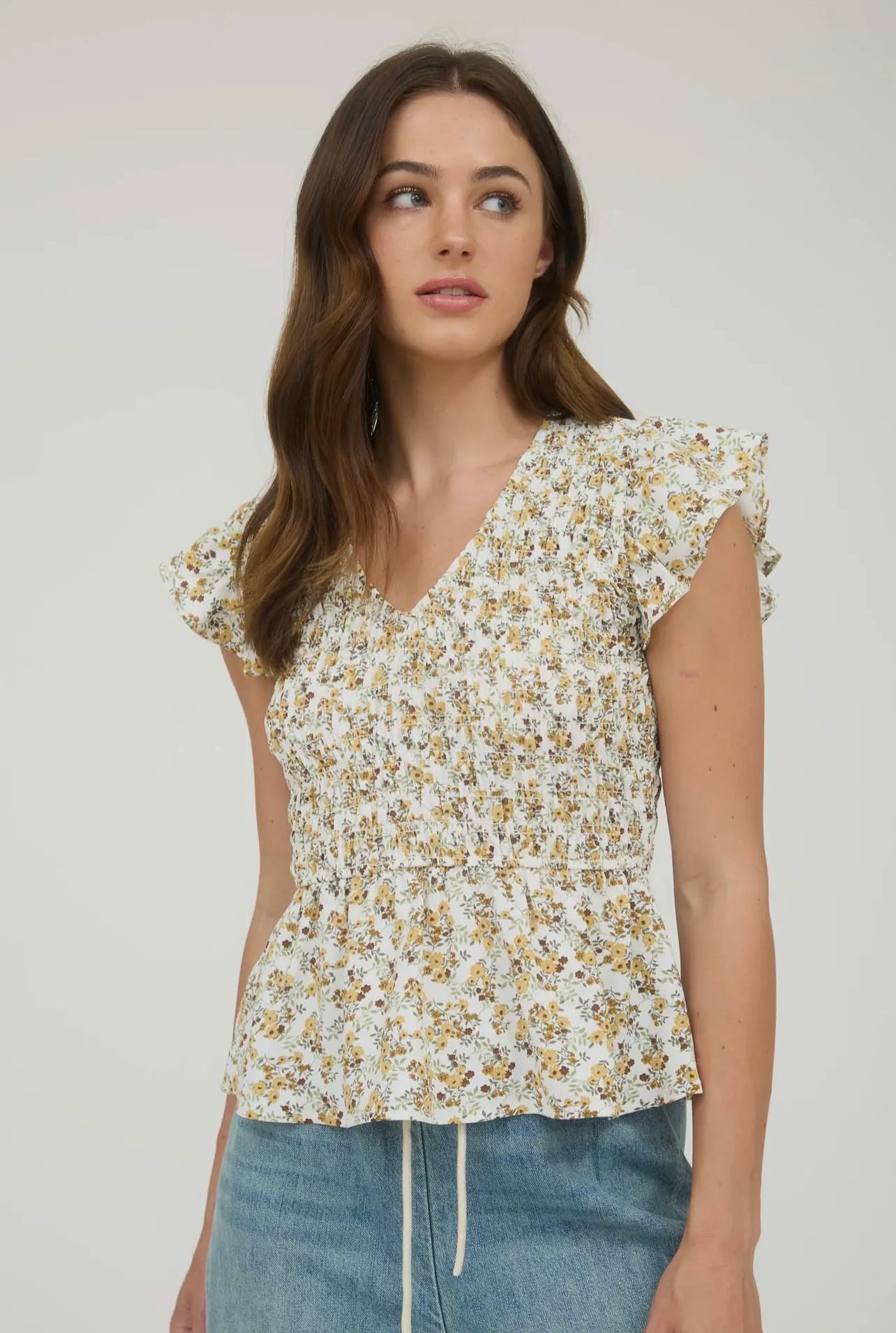 Camila Floral Smocked Top