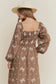 Autumn Embroidered Bow Maxi Dress